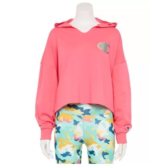 NWT Women's Champion Campus French Terry Hoodie, Pinky Peach, Medium - Picture 1 of 9